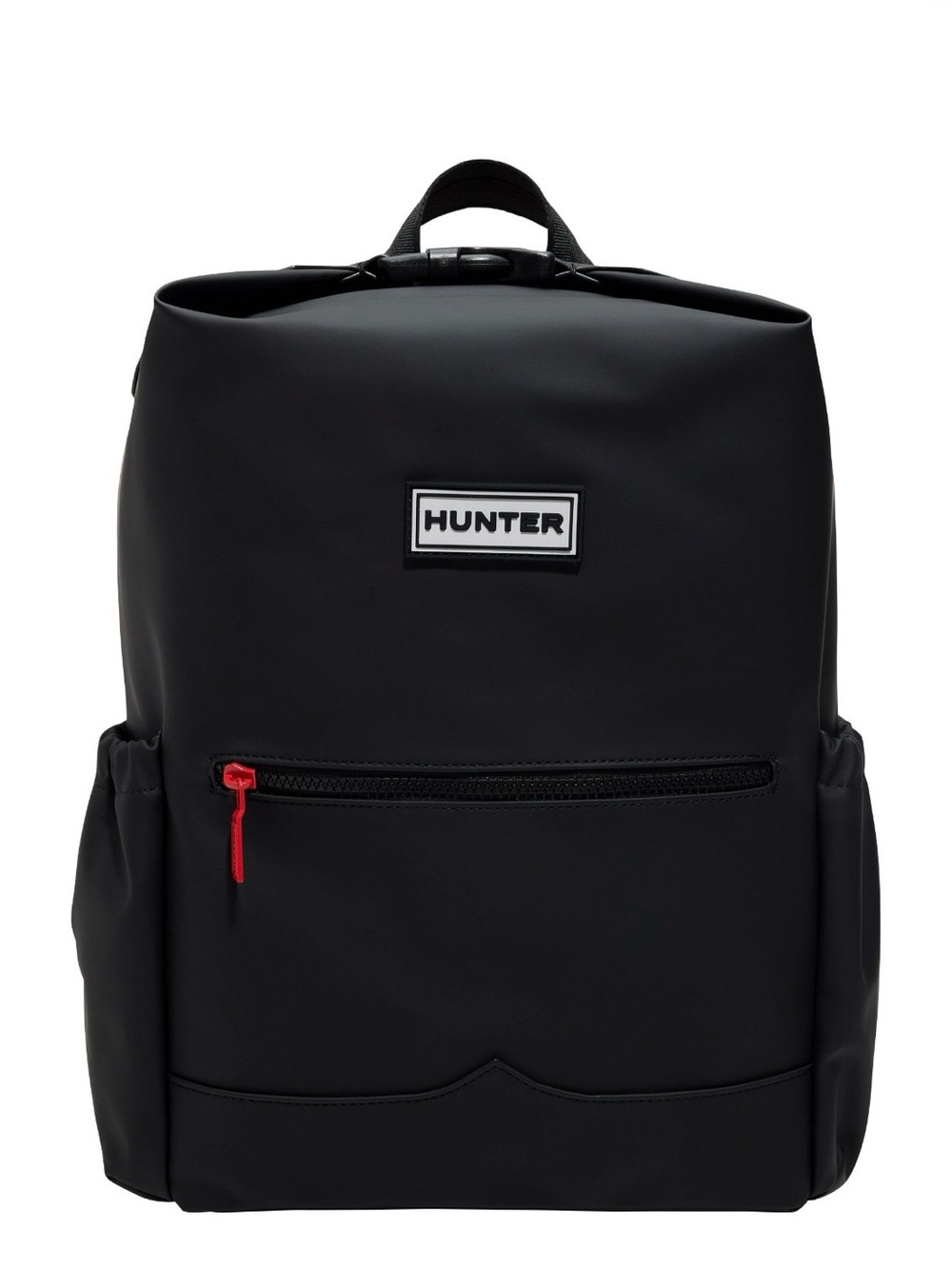 Hunter Black Backpack with Red Zipper Pull
